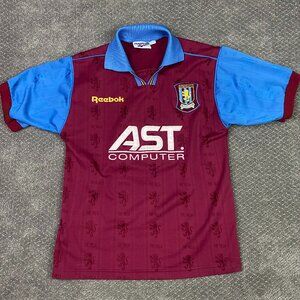 Vintage Aston Villa Reebok Jersey 1995 1996 1997 Men's 34-36 Small AST Home